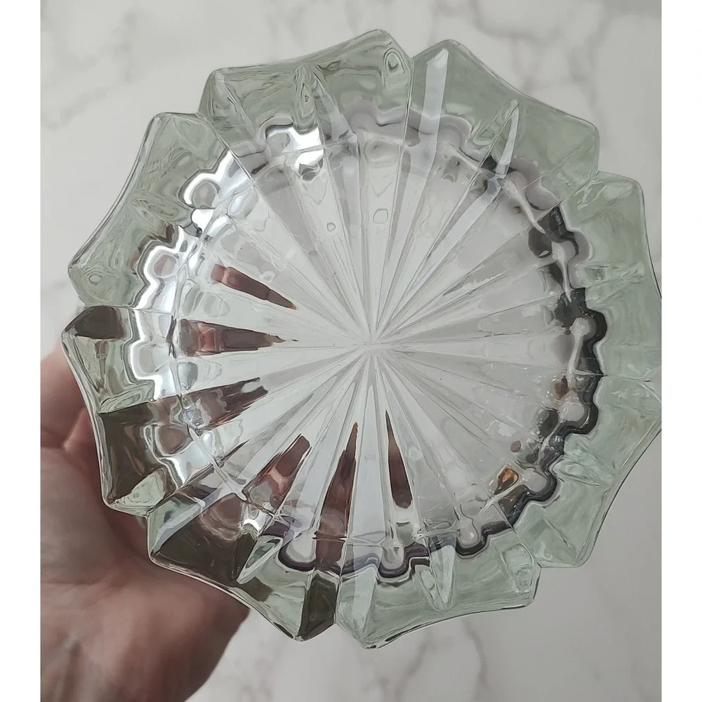 Vintage Etched Glass Ice Bucket 5.5